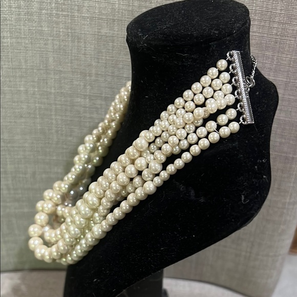 Lia Sophia White Multi-Strand Pearl Necklace - Picture 4 of 4